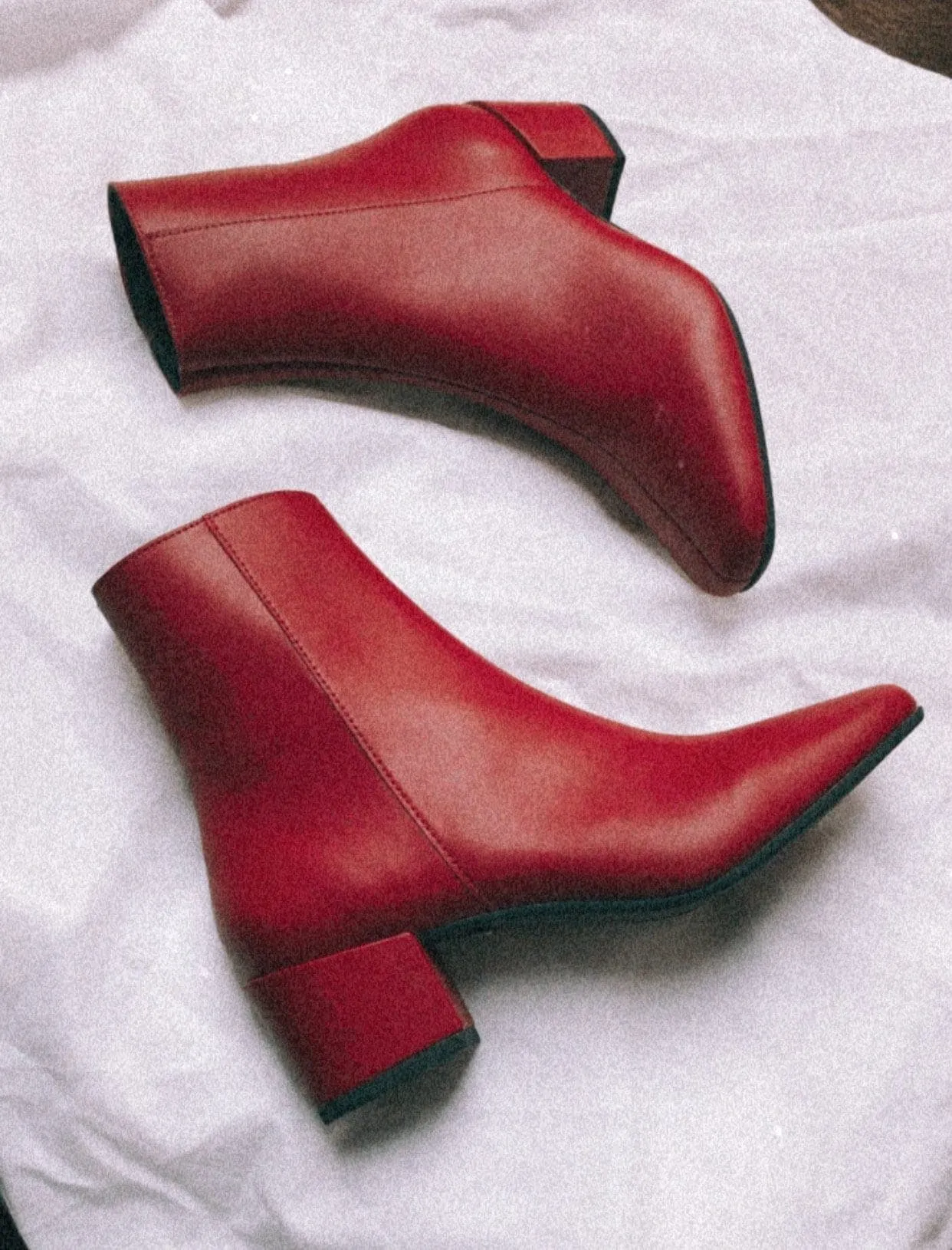 'Jacqui' vegan-leather ankle boot by Zette Shoes - burgundy Arctic Cold