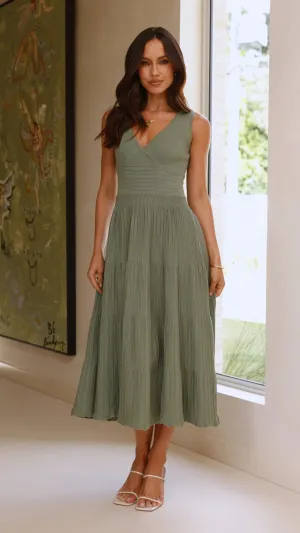 Everyday Use Breathable Liner Integration Jayde Knit Dress - Khaki