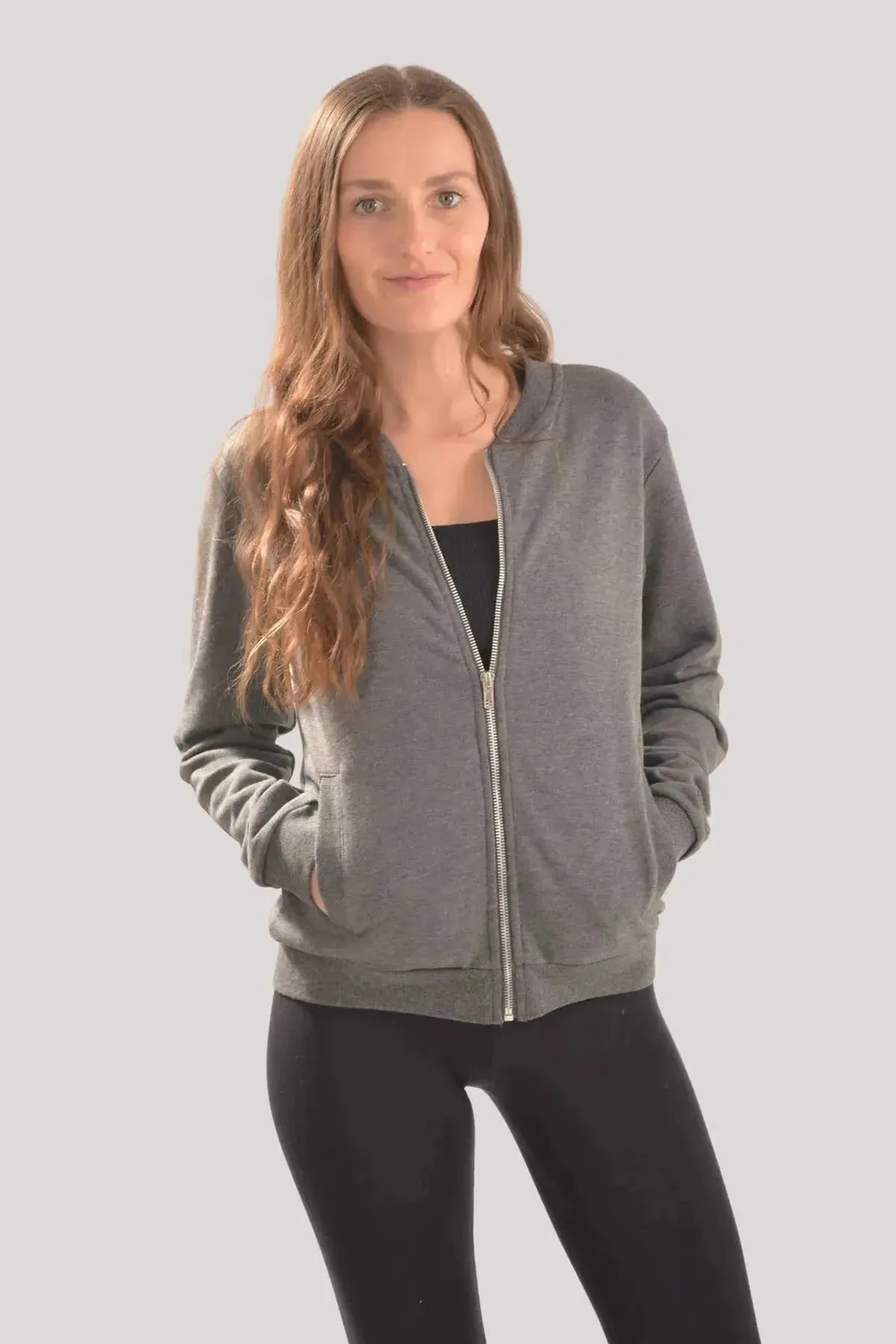 Stylish Drape Jersey Zip Front Sweatshirt