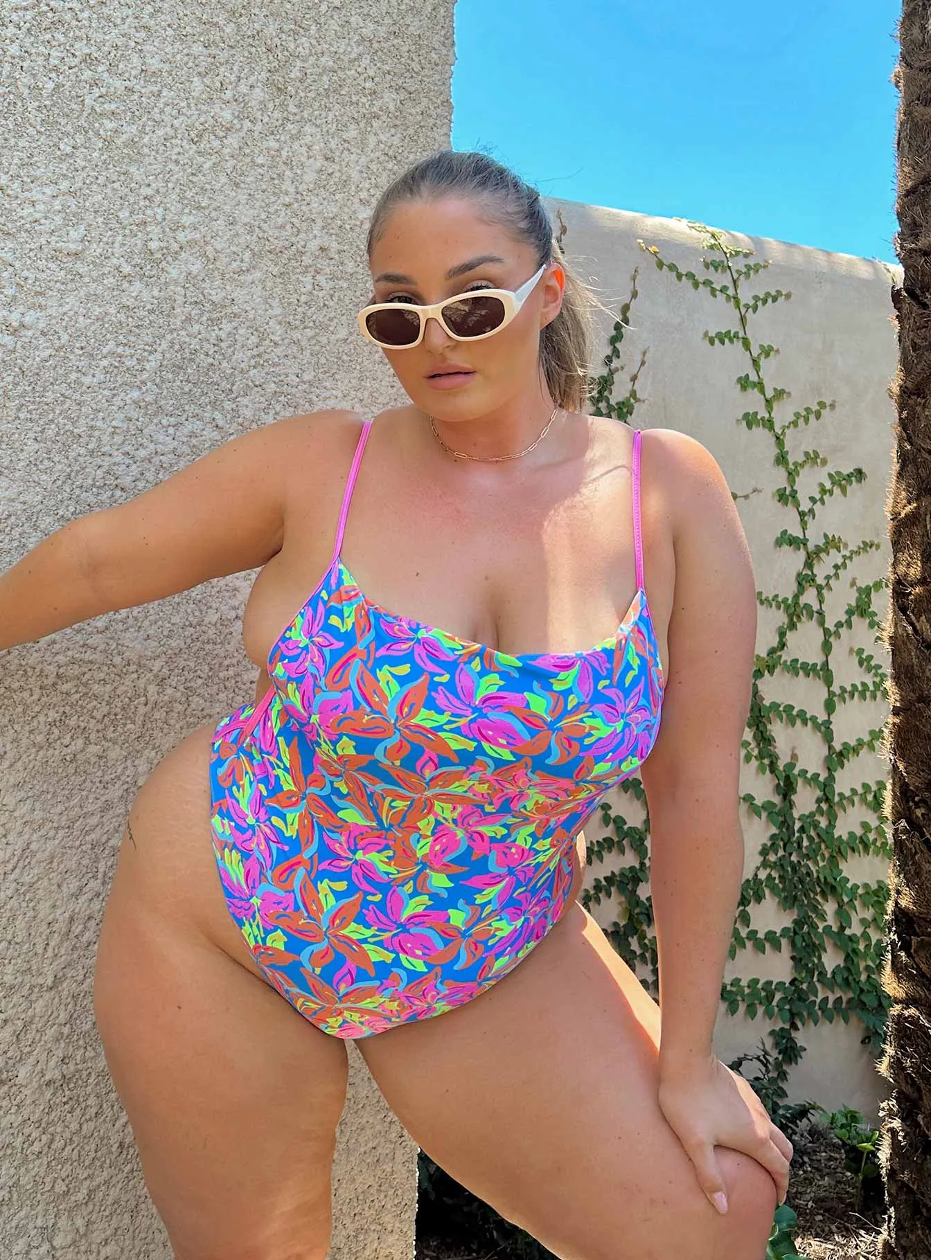 Antimicrobial Fabric Jessie One Piece Blue Multi Curve