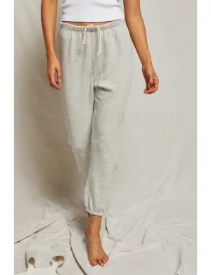 Simple and Cozy Adjustable Belt Loops Johnny French Terry Sweatpant, Heather Grey