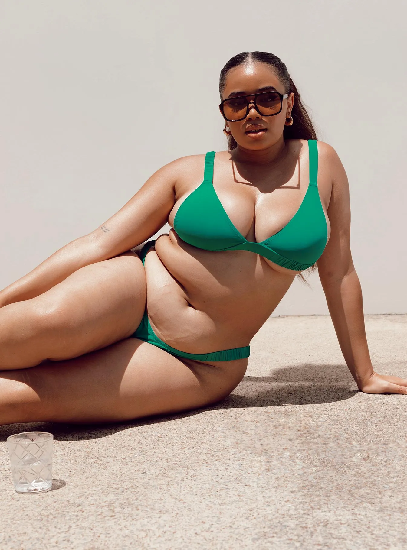 Breathable-fabric Josie Bikini Top Green Curve