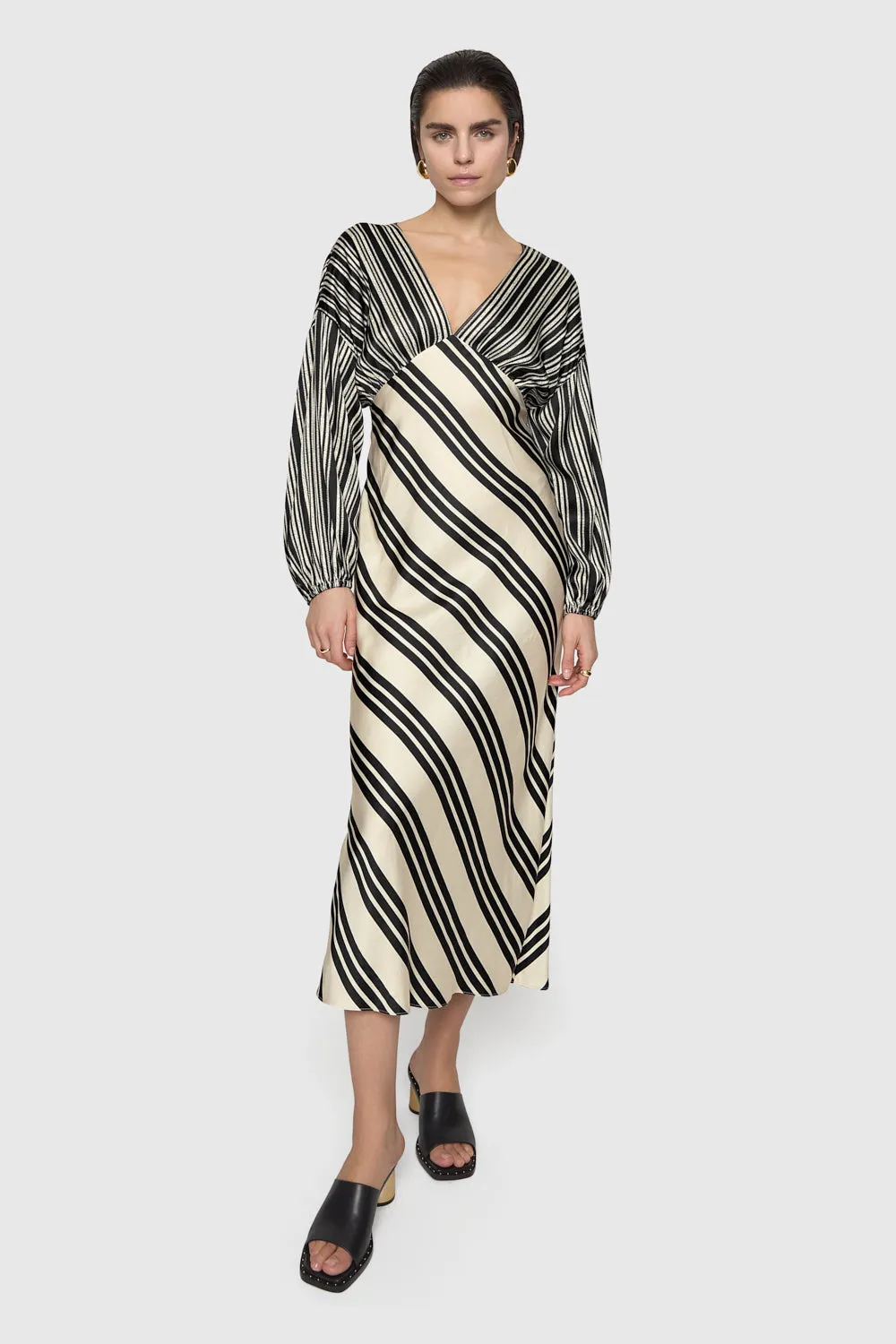 Date Ready Puff-Sleeve Joyce Stripe Dress