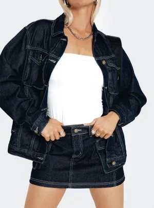 Junie Denim Mini Skirt Indigo Weekend Ready Cool Details