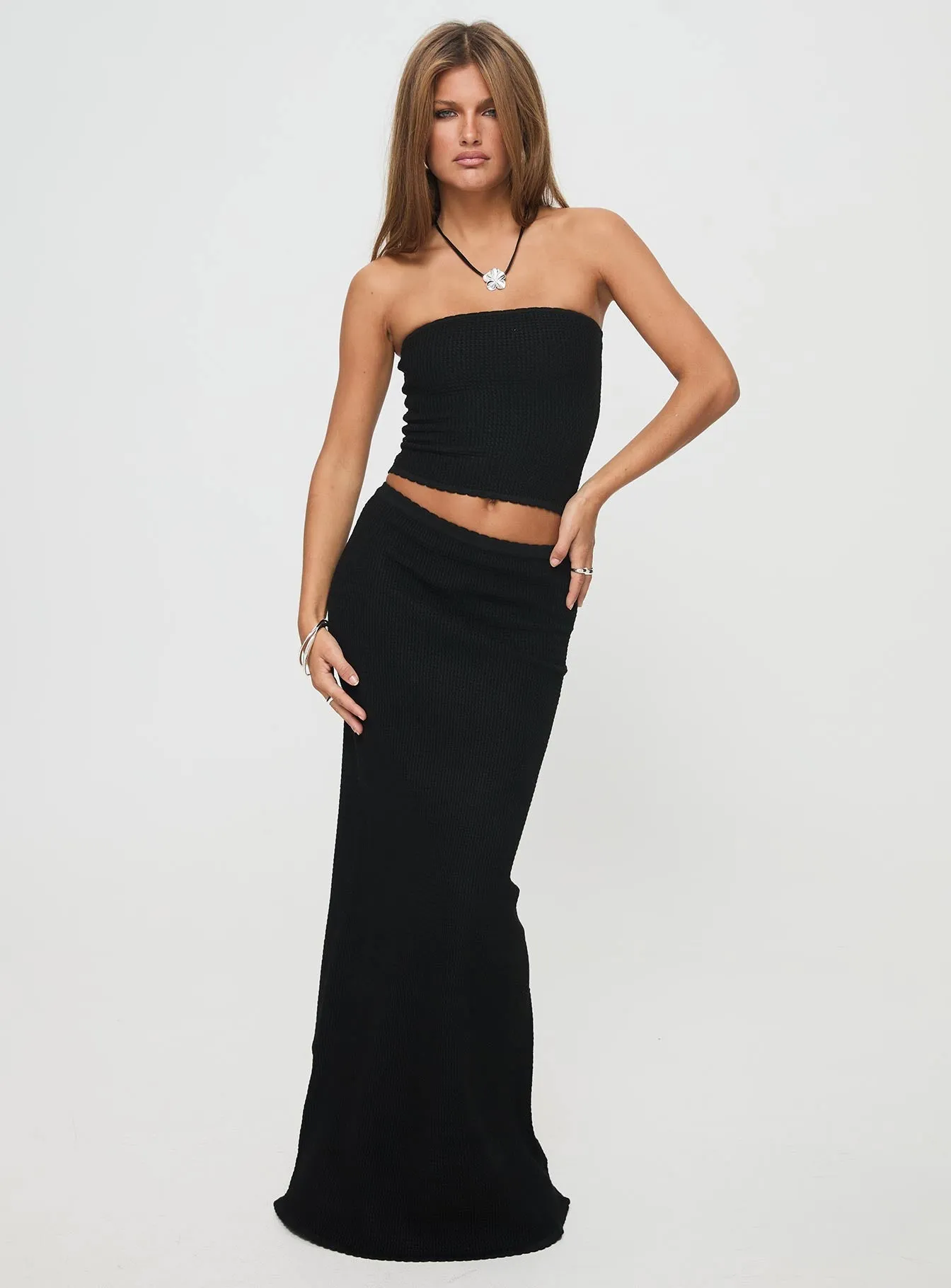 Affordable Fashion Just Like That Maxi Skirt Black
