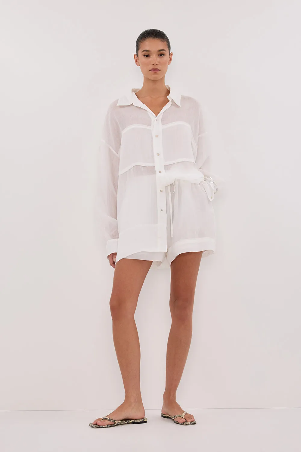 Unisex style KAI WHITE RAMIE SHORT