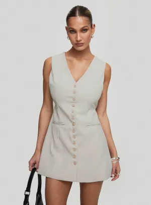 Functional-Design Long Sleeve Katja Mini Dress Oyster