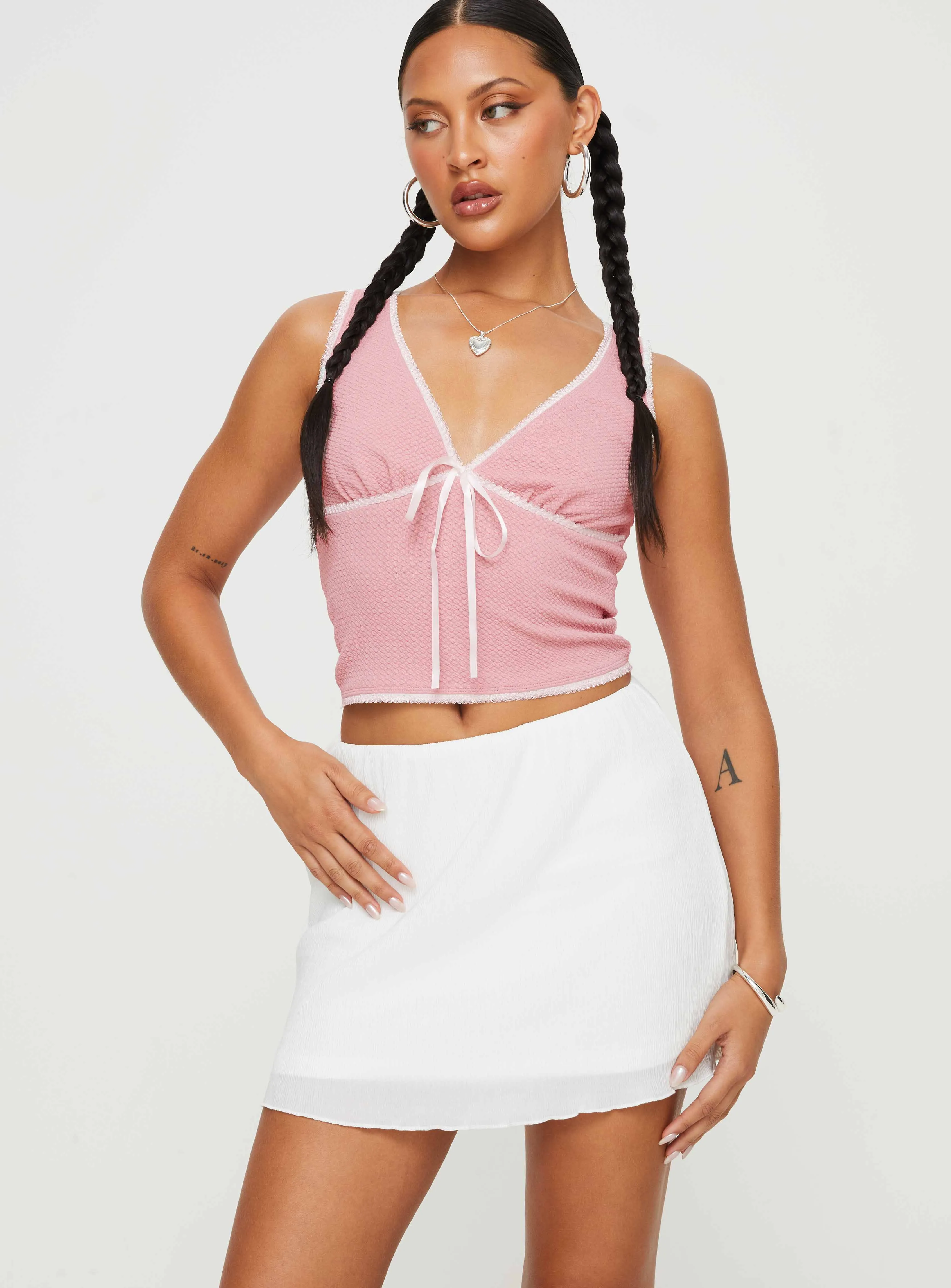 Kennedie Mini Skirt White Neutral palette