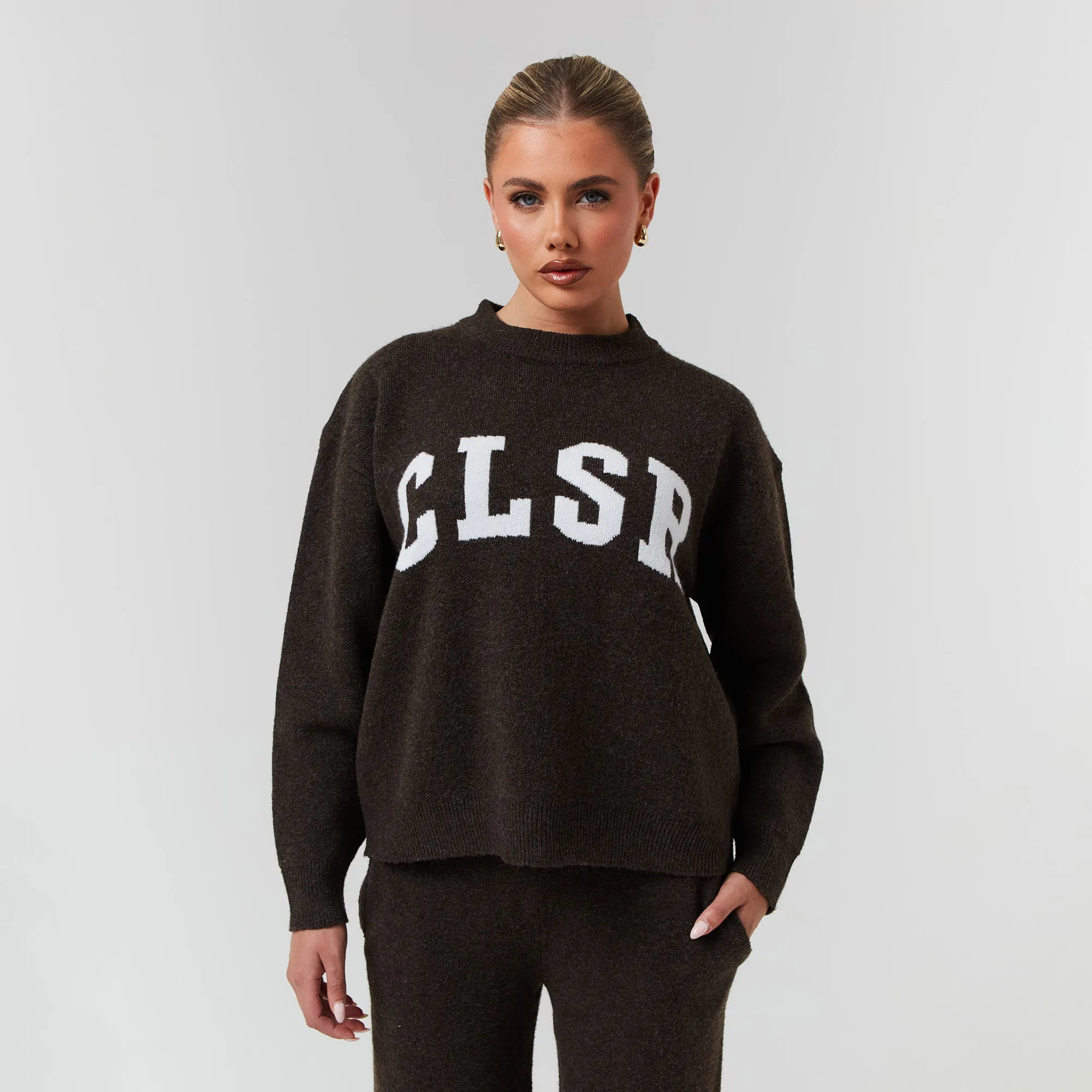 Game Core Knit Crewneck | Brown Marl