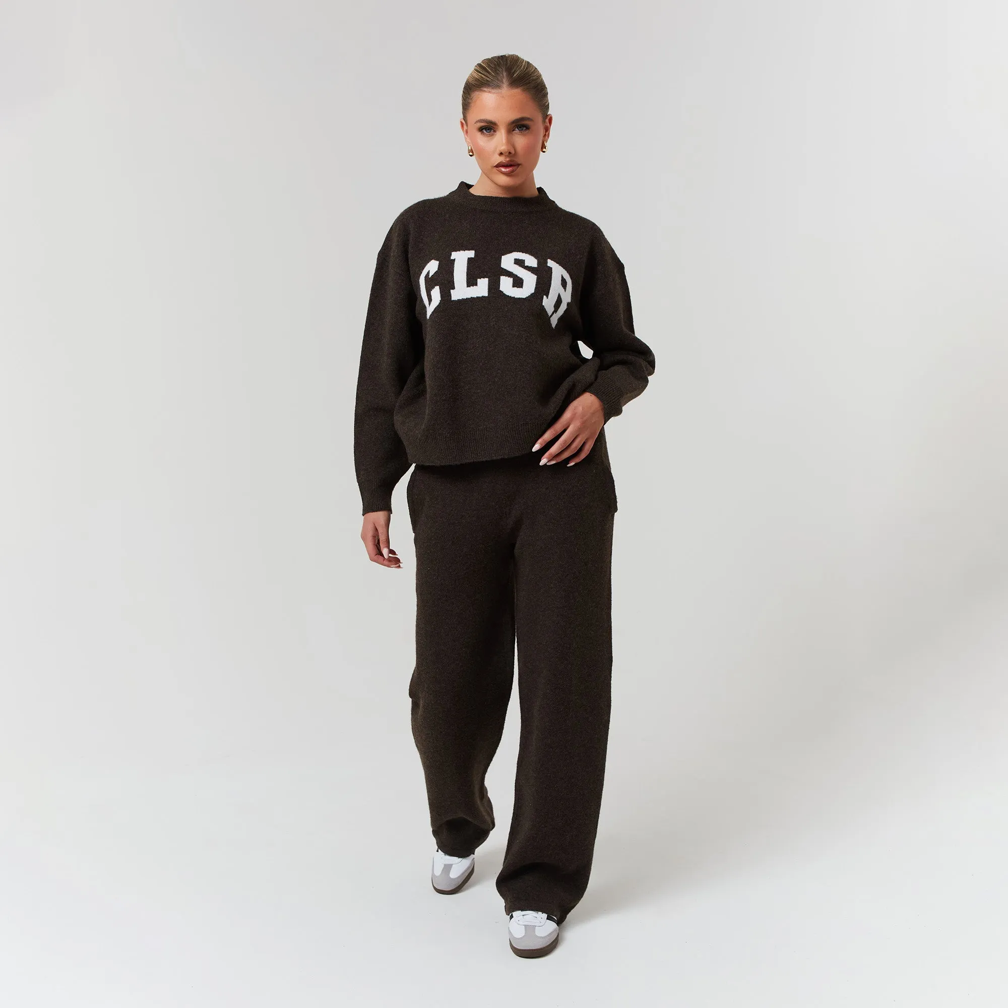 Knit Crewneck | Brown Marl AbrasionResistantThread QuickDrying Material