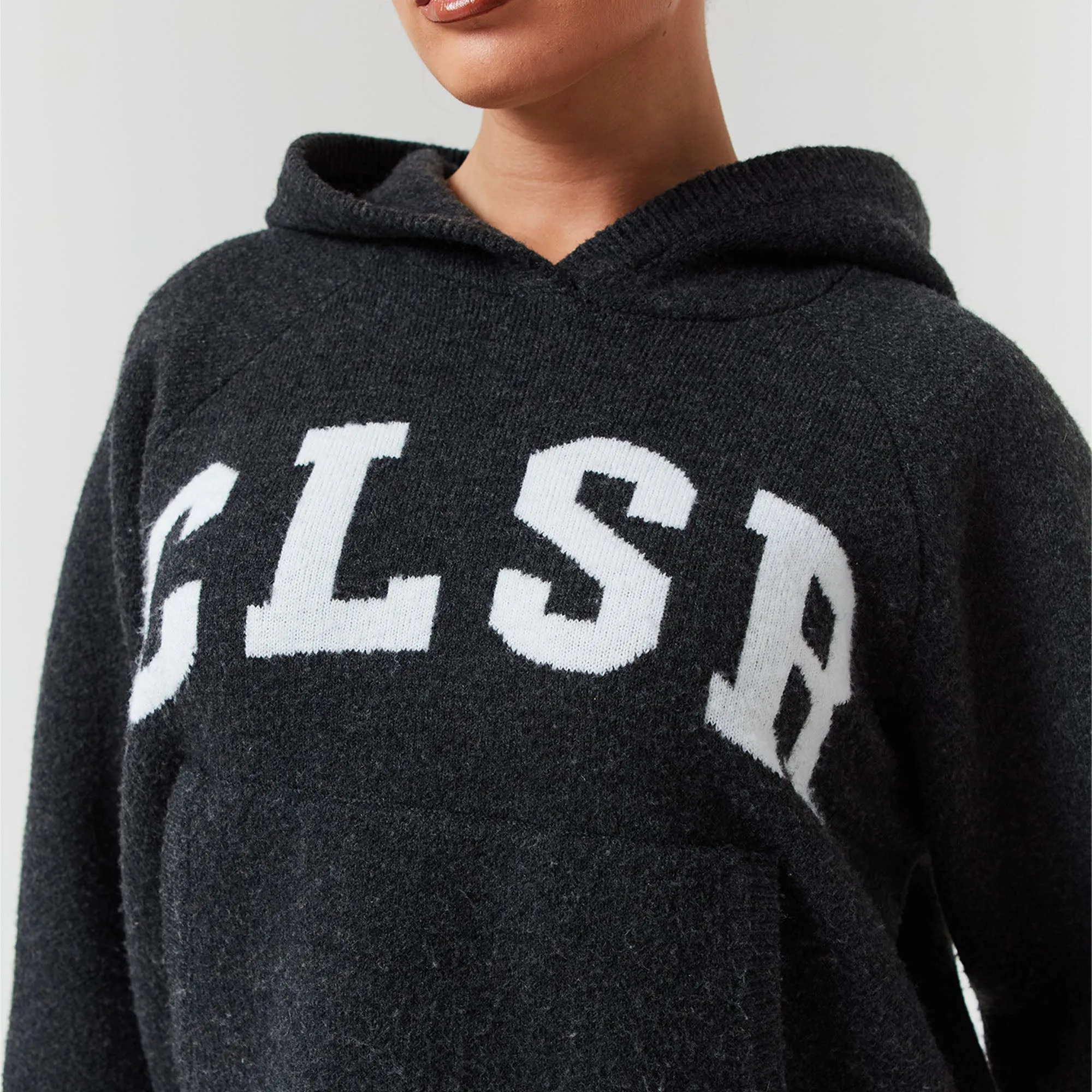 Knit Hoodie | Charcoal Marl LightweightKnit AntiPillingTechnology