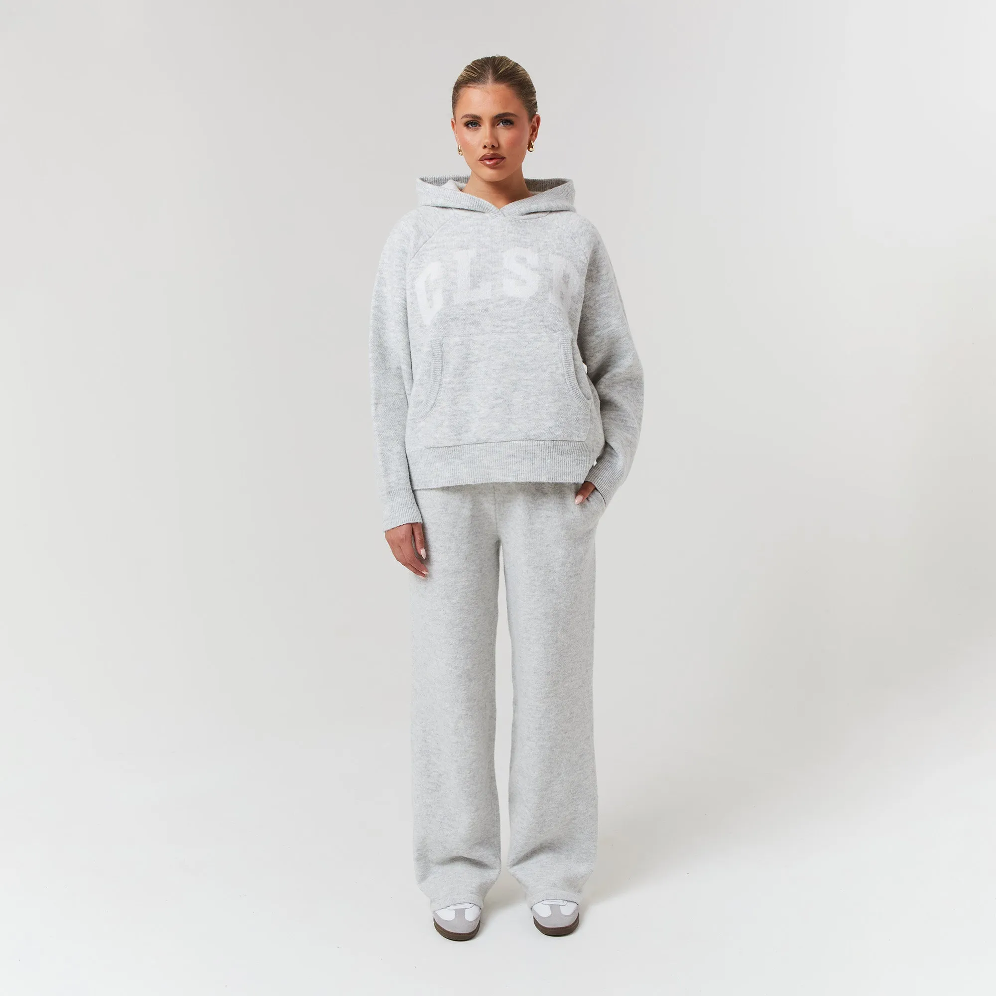 Knit Hoodie | Light Grey Marl Lounge Wear