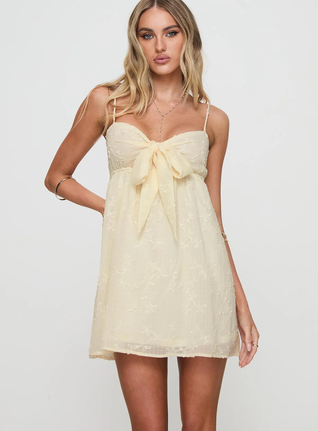 Winter Wrap Granno Mini Dress Lemon
