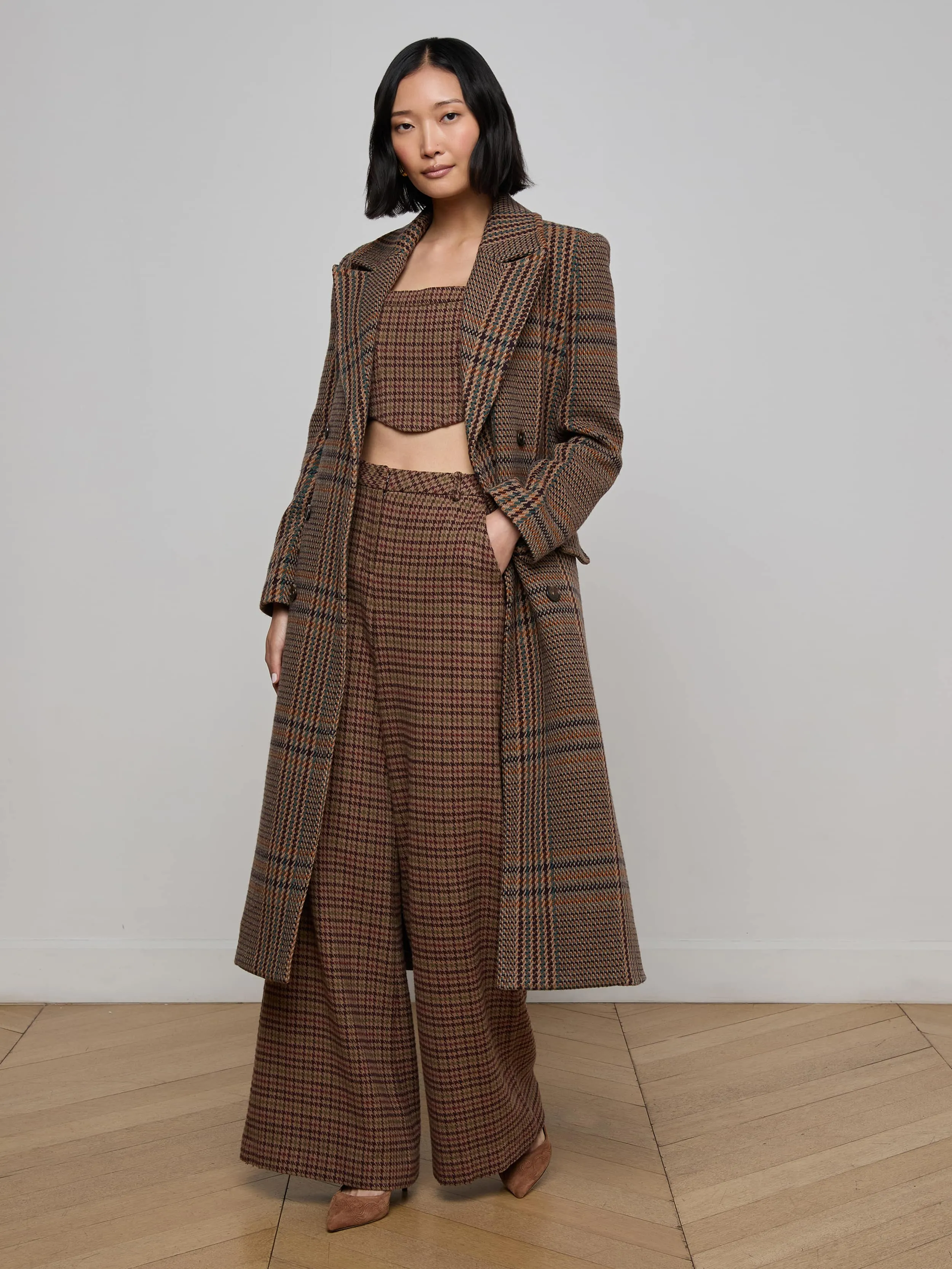 Effortless Look Kolina Plaid Long Coat