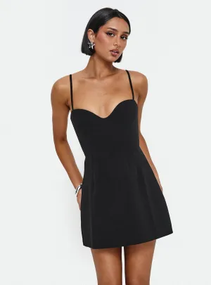 Rummy Mini Dress Black Satin Glow
