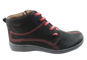 Stable Support Rainy Day Commuter Flex & Go June Womens Comfortable Leather Ankle Boots Made In Portugal