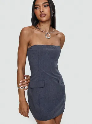 Easy Look Langdon Strapless Mini Dress Charcoal