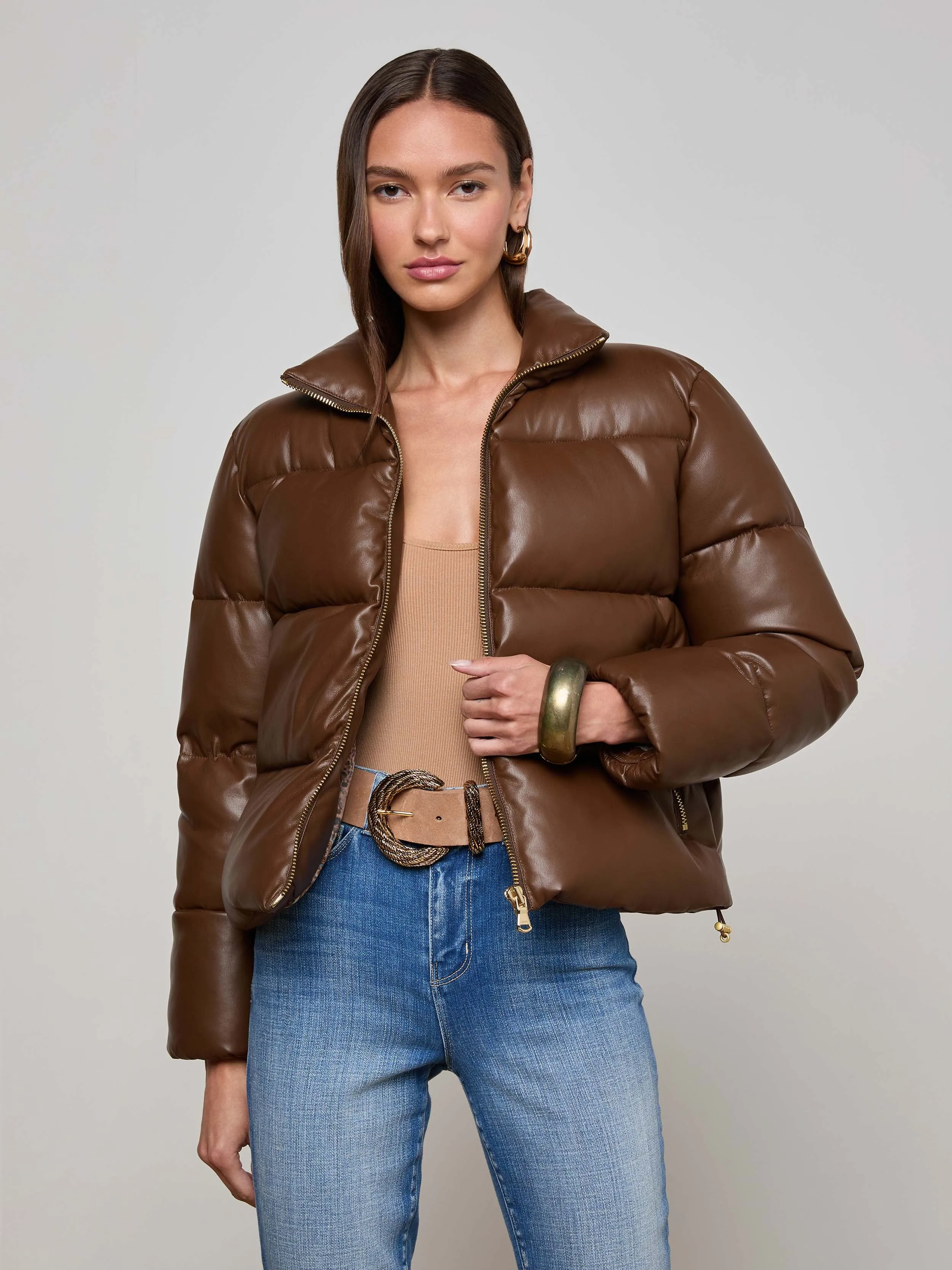 Transitional Wear Larsen Vegan Leather Puffer Jacket