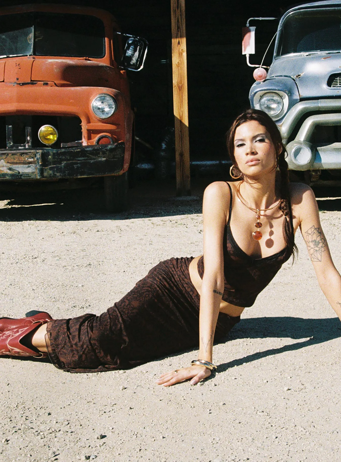 Unisex style Hostona Maxi Skirt Mutli