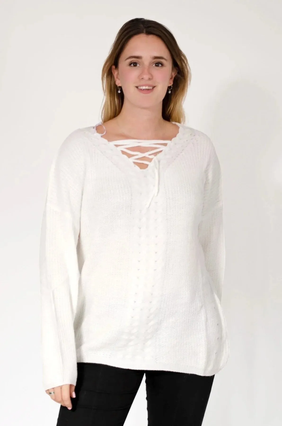 Lattice V Neck Jumper AntiPilling Treatment