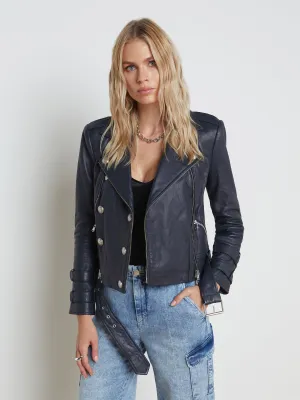 Eco Friendly Construction Anti Pilling Surface Billie Belted Leather Jacket