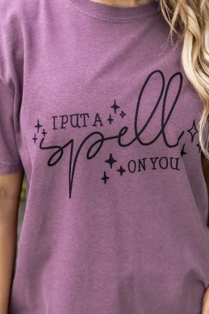 Elegant All-Day Comfort Wear I Put A Spell On You Purple Graphic Tee SALE