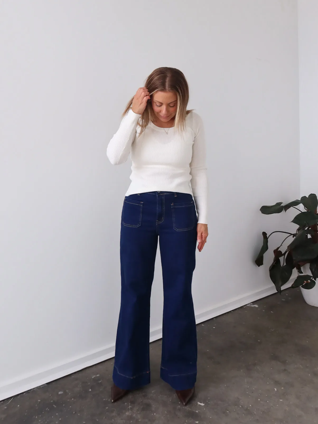 MicroPiqueKnit Selma Knit Top - Vanilla
