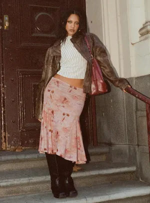 Lewish Low Rise Midi Skirt Natural Floral Fashion Style Style Innovation