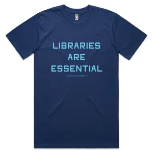 Relaxed and Easy Libraries Are Essential Tee (Blue)