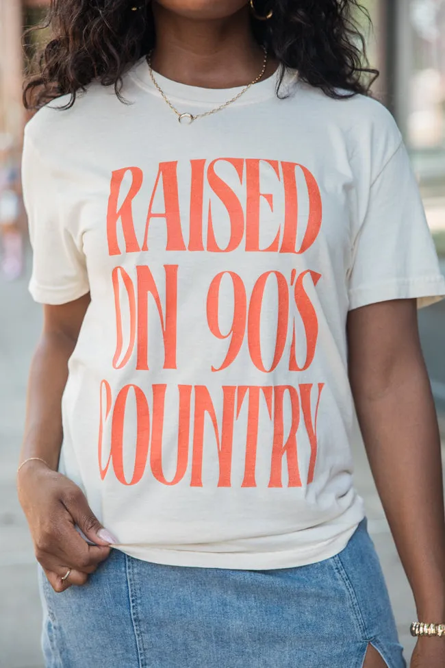 Raised On 90s Country Ivory Graphic Tee Quality Comfort UltraSoftBrushedInterior