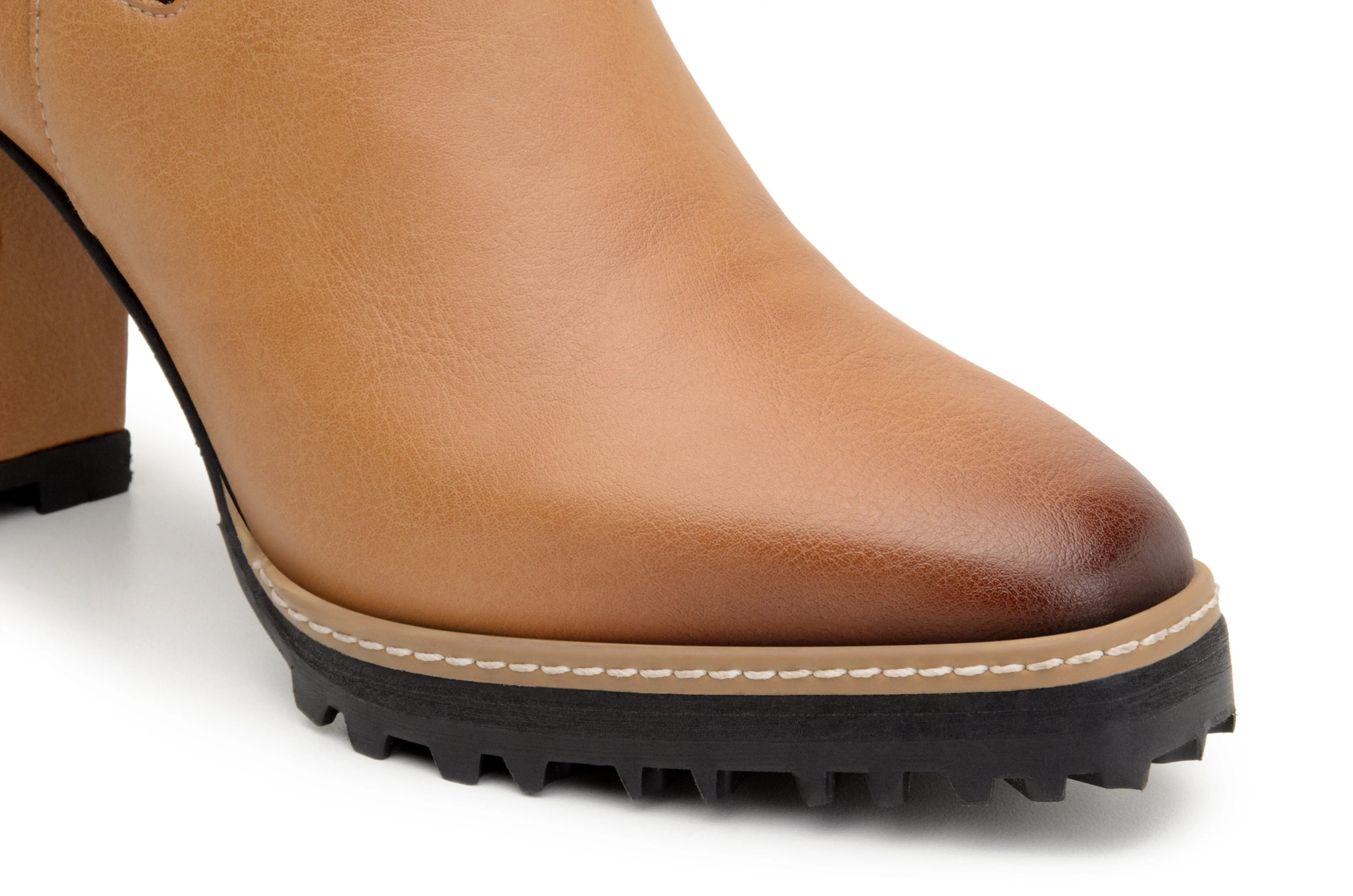 Businessman Weekend Wear 'Blake' vegan leather chelsea with high heel by Zette Shoes - tan