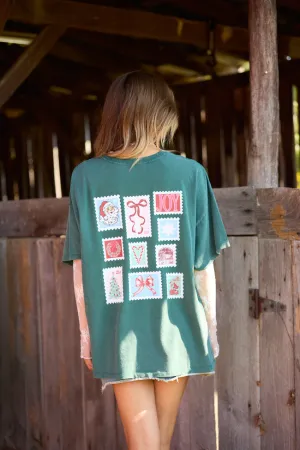 Fresh Look Dear Santa Dark Green Oversized Graphic Tee