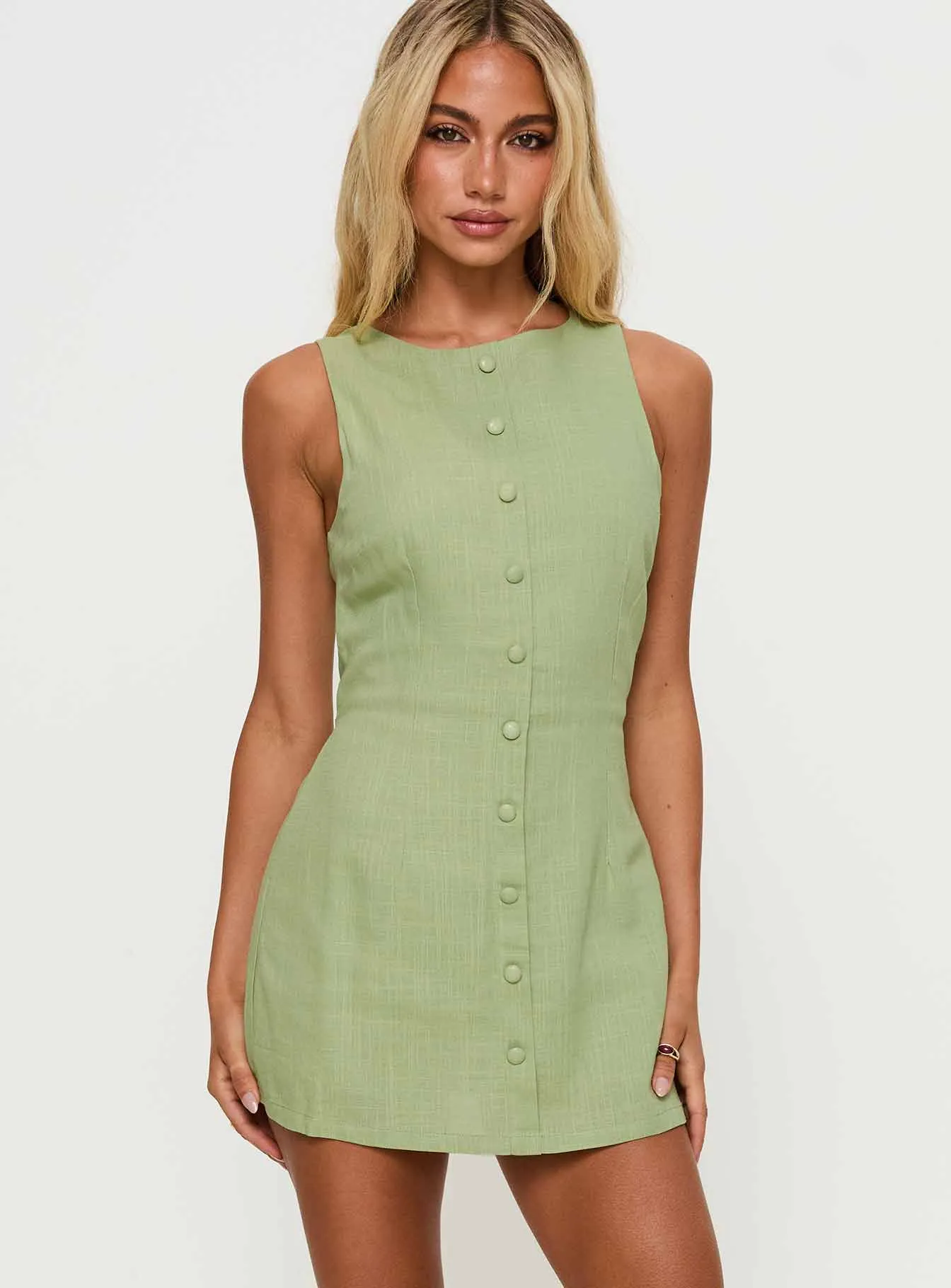 Laird Playsuit Green Cool Draping