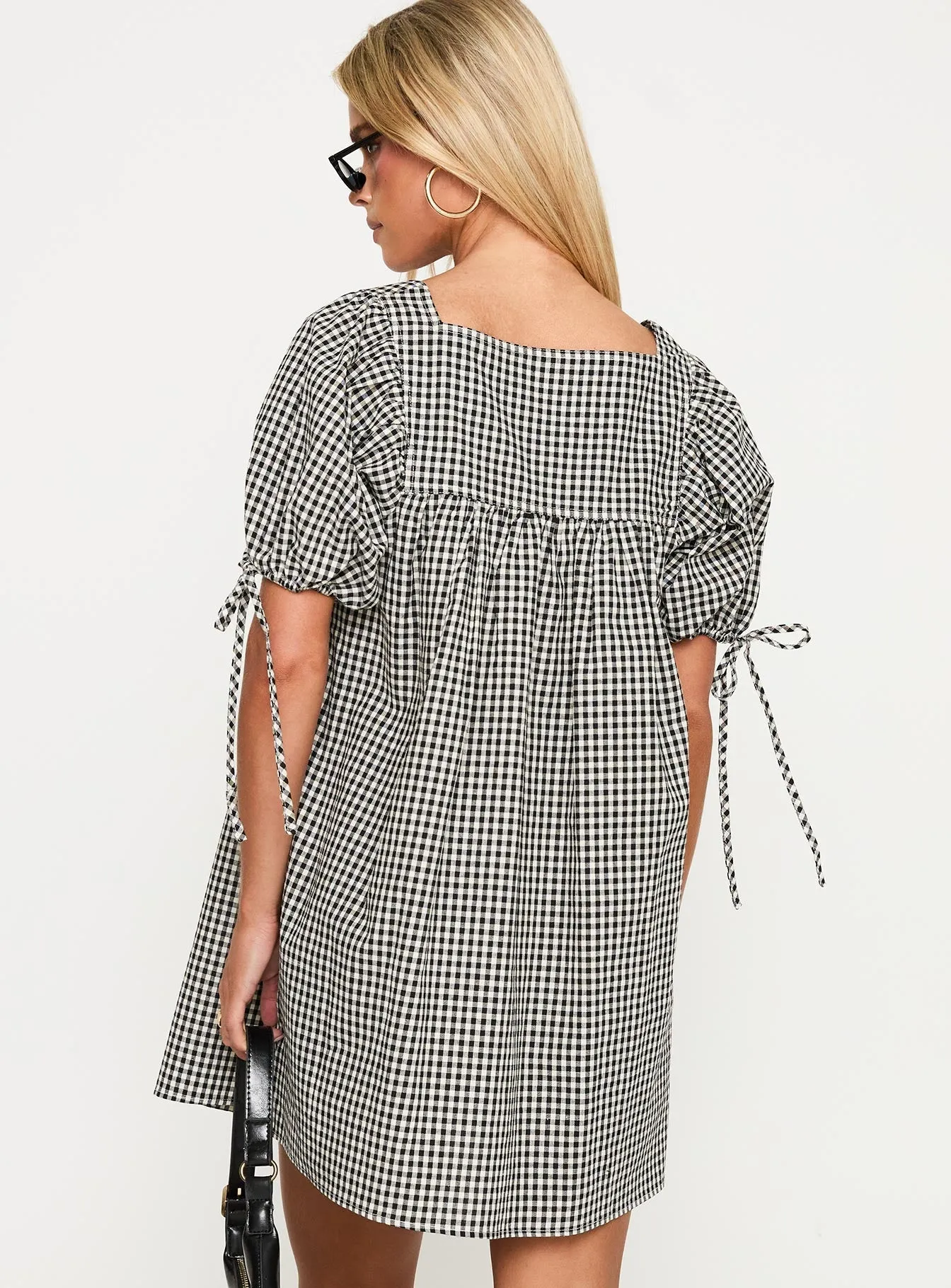 Lilibet Mini Dress Black Gingham Day Glow