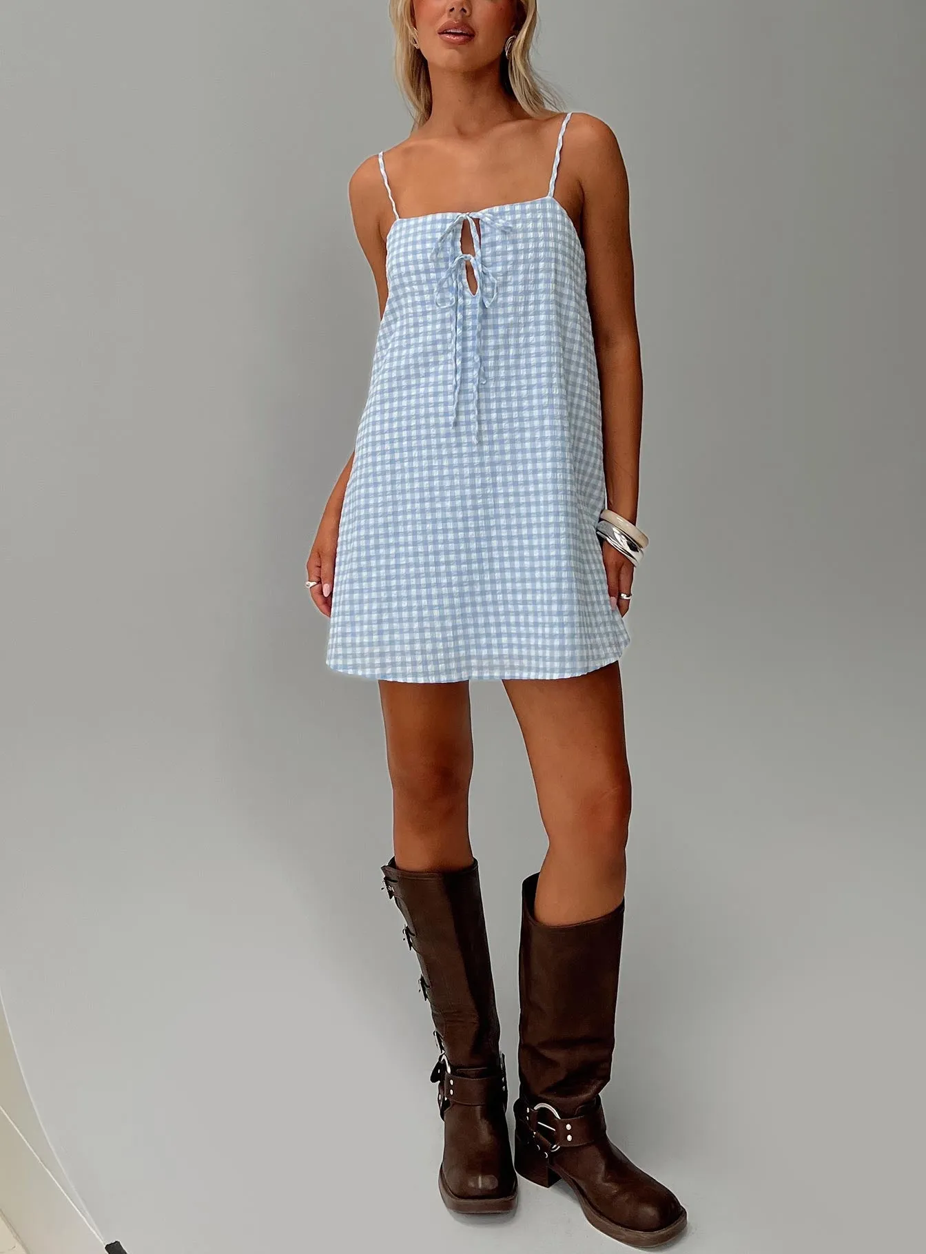 Lily Of The Valley Mini Dress Blue Self Power Live Soft