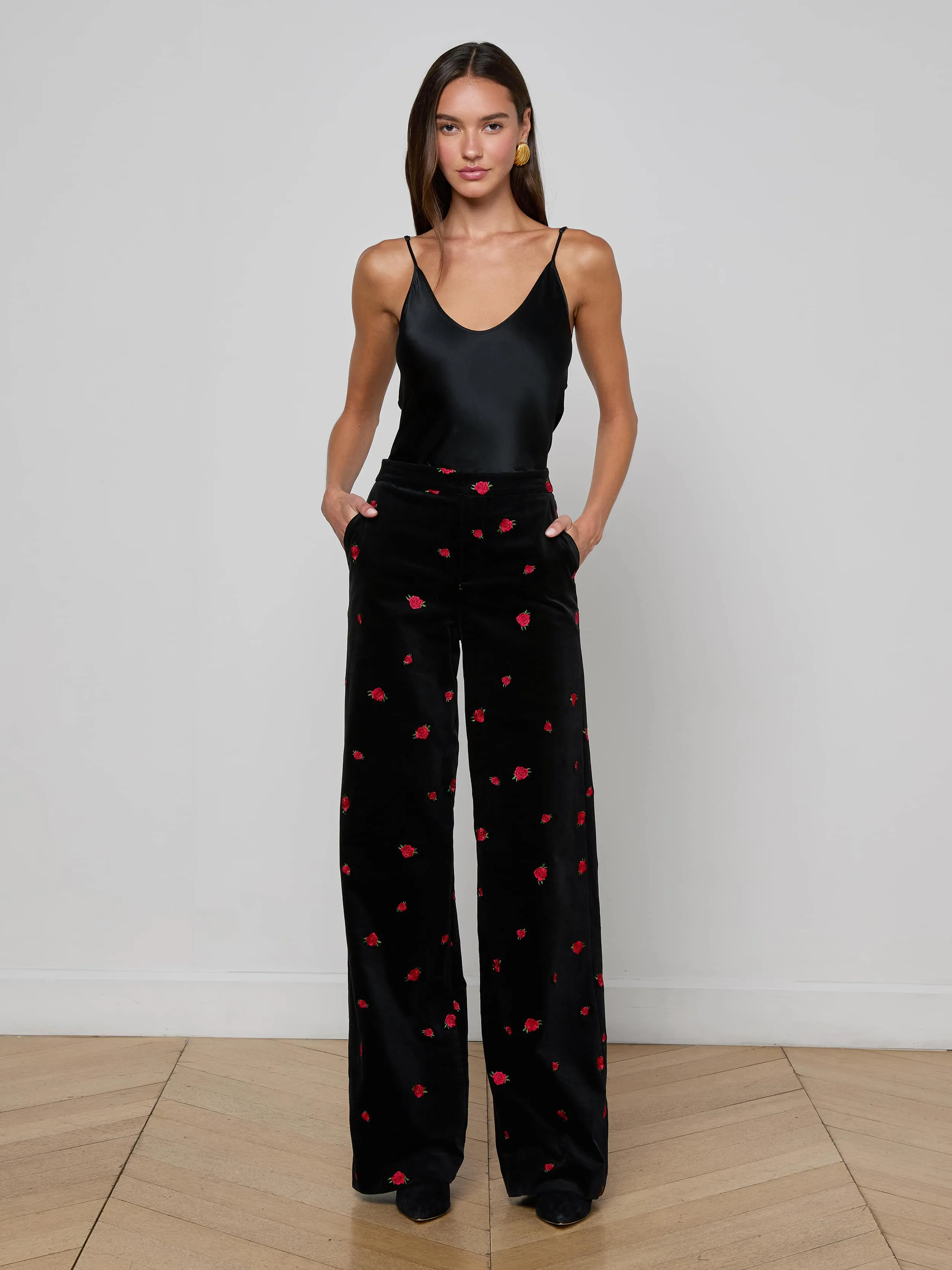 Gusseted Crotch Wrinklefree Livvy Velvet Trouser