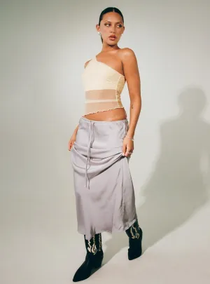 Lolie Bias Cut Midi Skirt Oyster Thermal Regulating