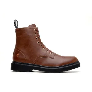 'London 2' Vegan Lace-Up Boot by King55 - Cognac Long Hour Thermoplastic Urethane Outsole