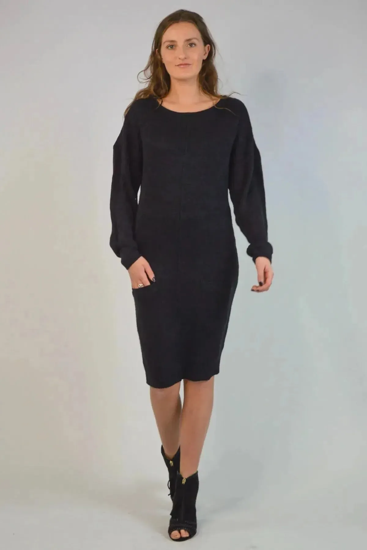 Long Scoop Neck Jumper Dress UVProtection Layer Fresh Look