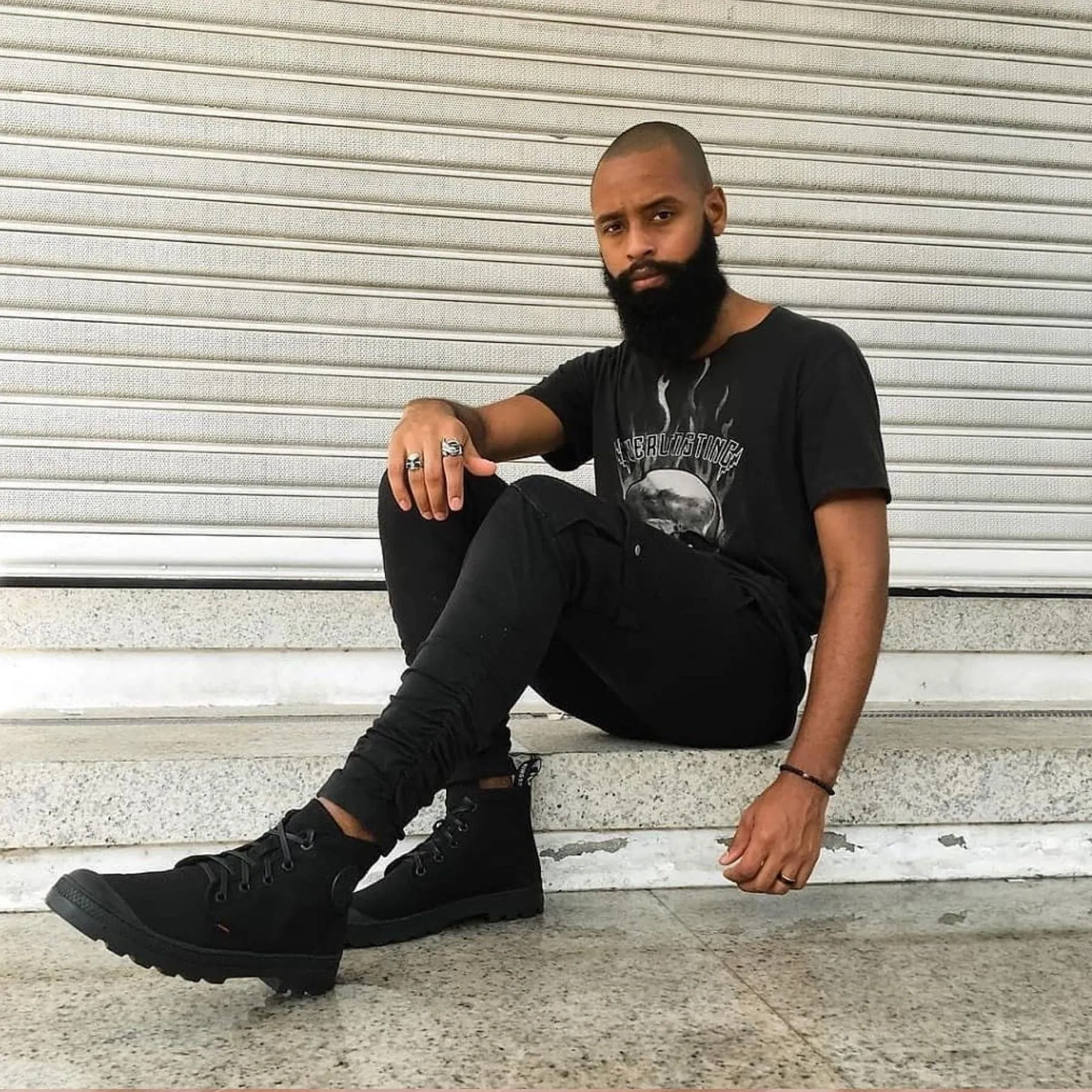 'Hammer' vegan canvas high-top sneaker by King55 - black Cushioned Step Cold Climate Protective Finish Hiking Trails