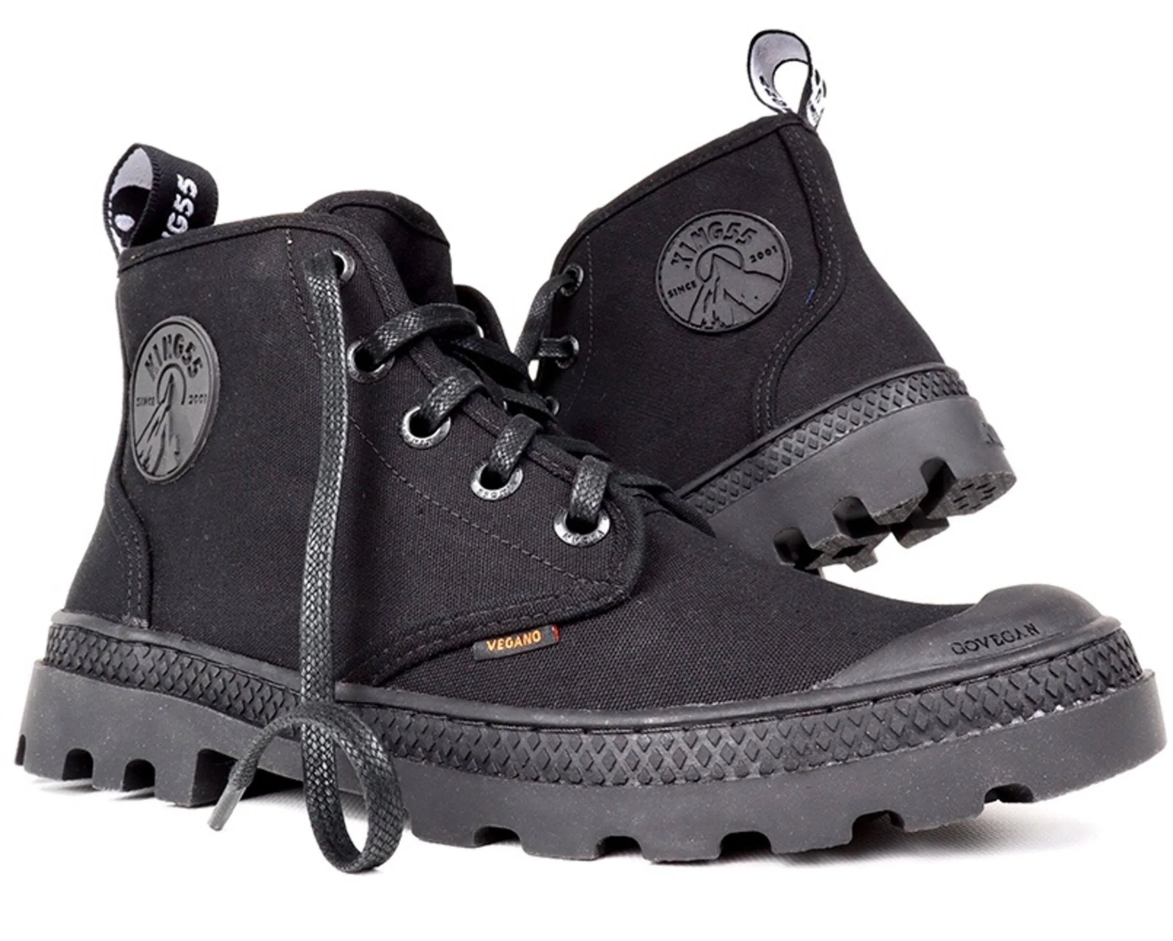 'Hammer' vegan canvas high-top sneaker by King55 - black Easy Pairing