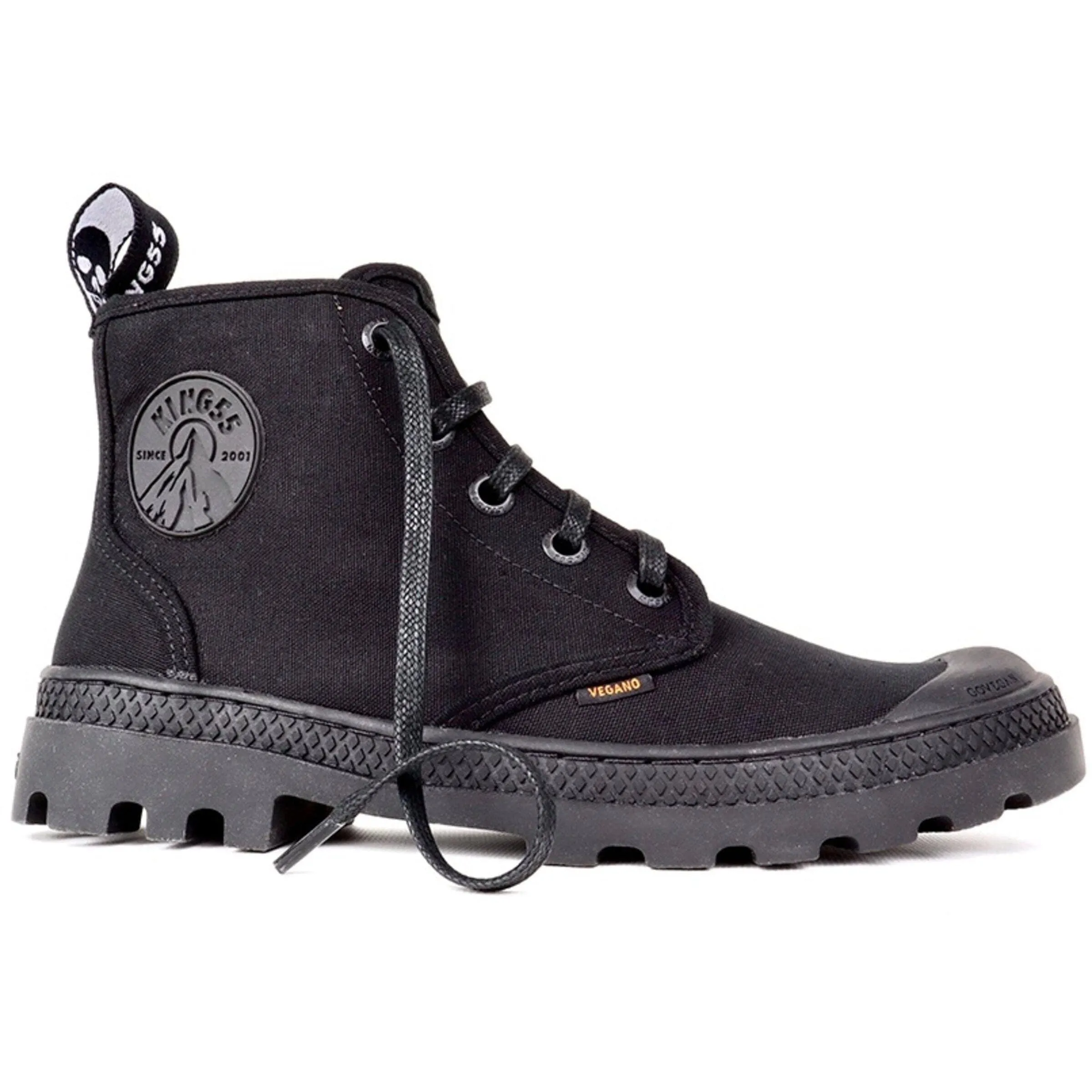 Comfort Lining Nature Lover Flexible structure 'Hammer' vegan canvas high-top sneaker by King55 - black