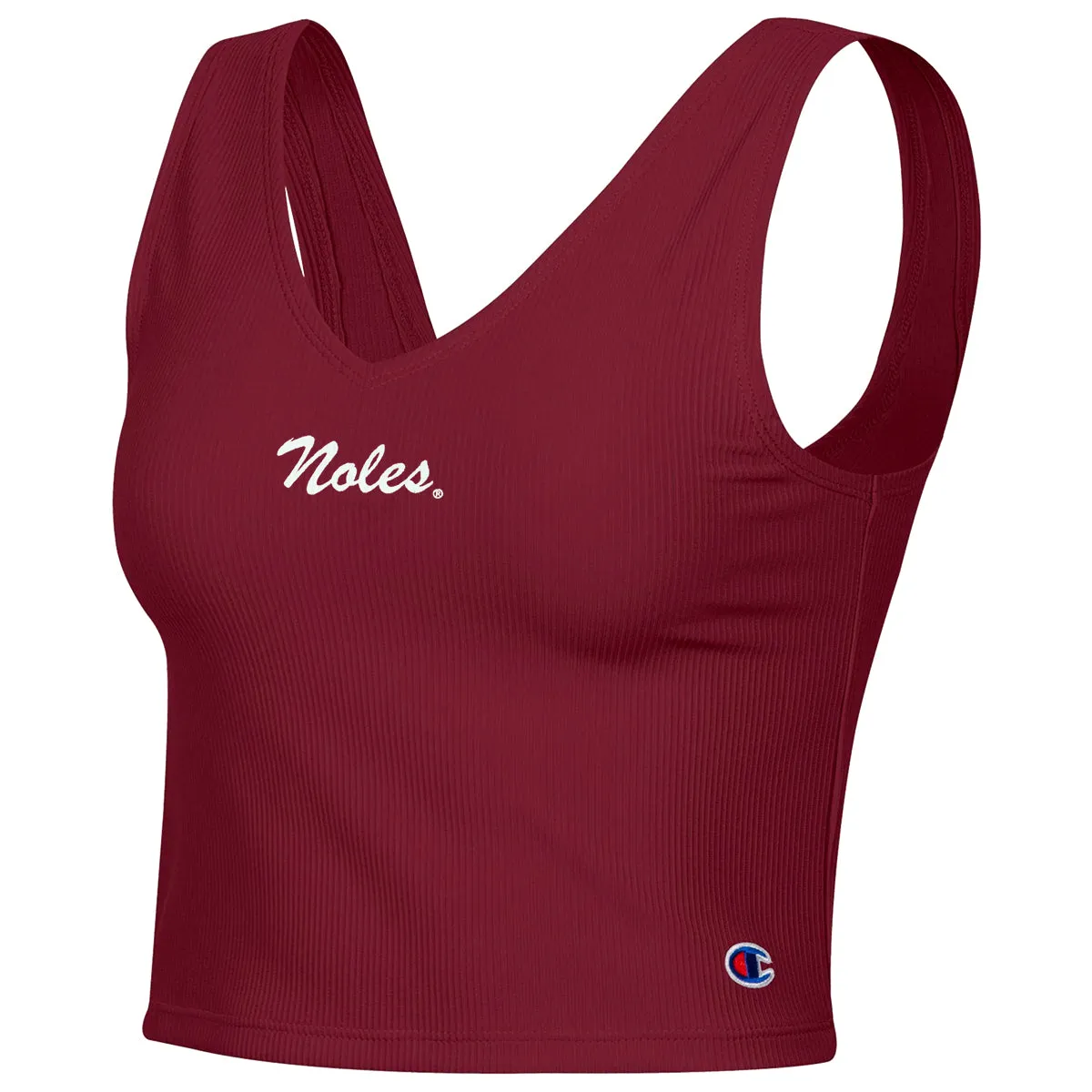 Champion Women's Noles V-neck Crop Tank - Garnet Shock Absorbing
