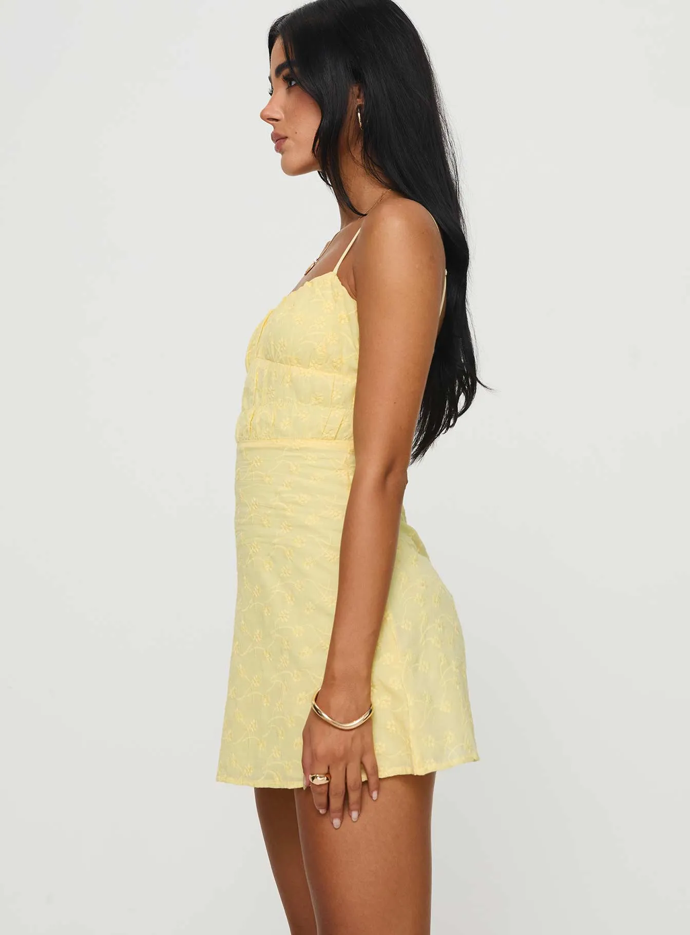 Front Ruffle Lucius Mini Dress Lemon