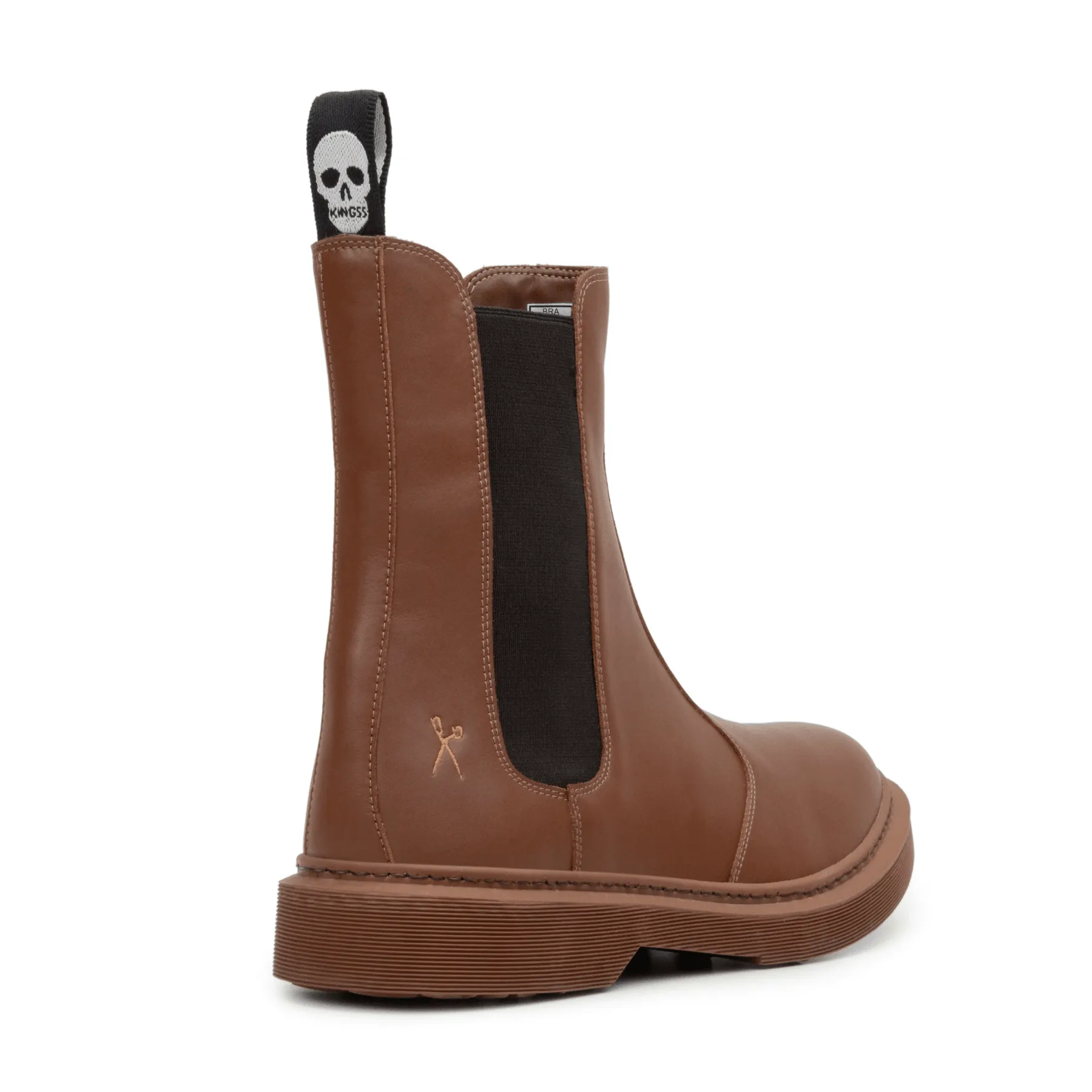 Grippy Outsole Mountain Hike 'Nova Brick Lane' Vegan Chelsea Boot by King55 - Cognac