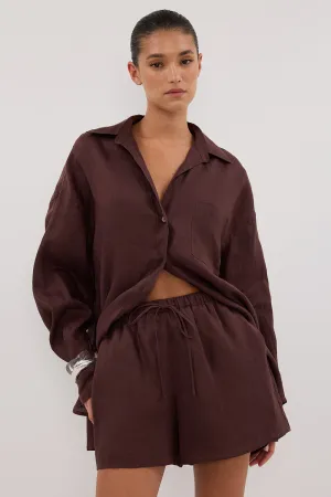 LUNE WALNUT LINEN SHORT Eco friendly materials