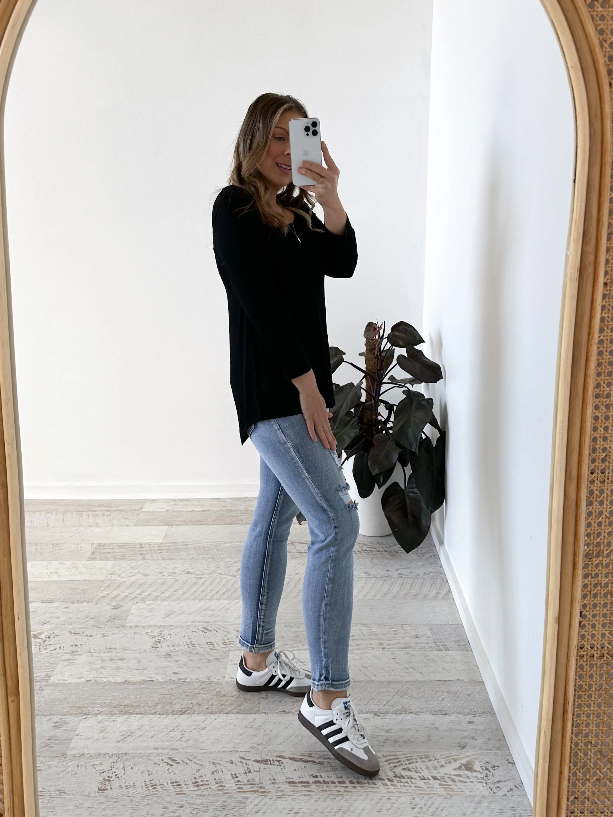 Lynette Long Sleeve Top - Black dry cleanable