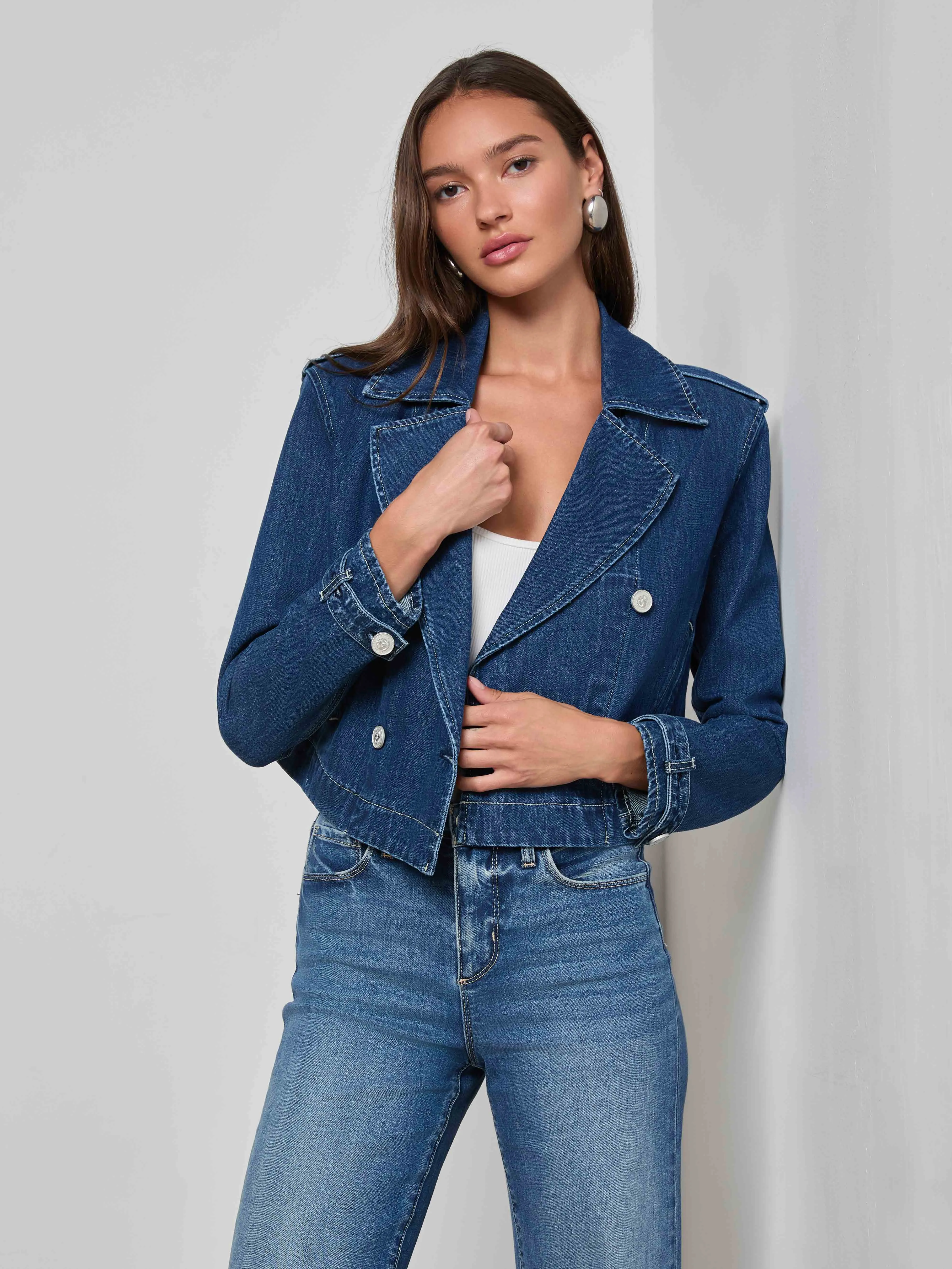 Maddox Jean Trench Coat Chic Urban