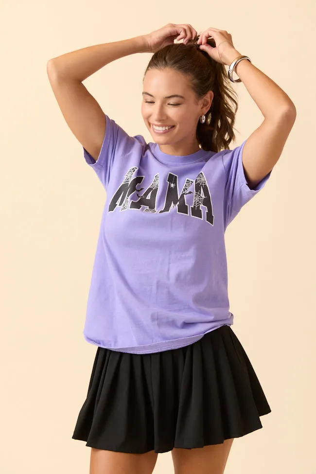 Soft Knit Mama Block Halloween Printed Violet Graphic Tee SALE