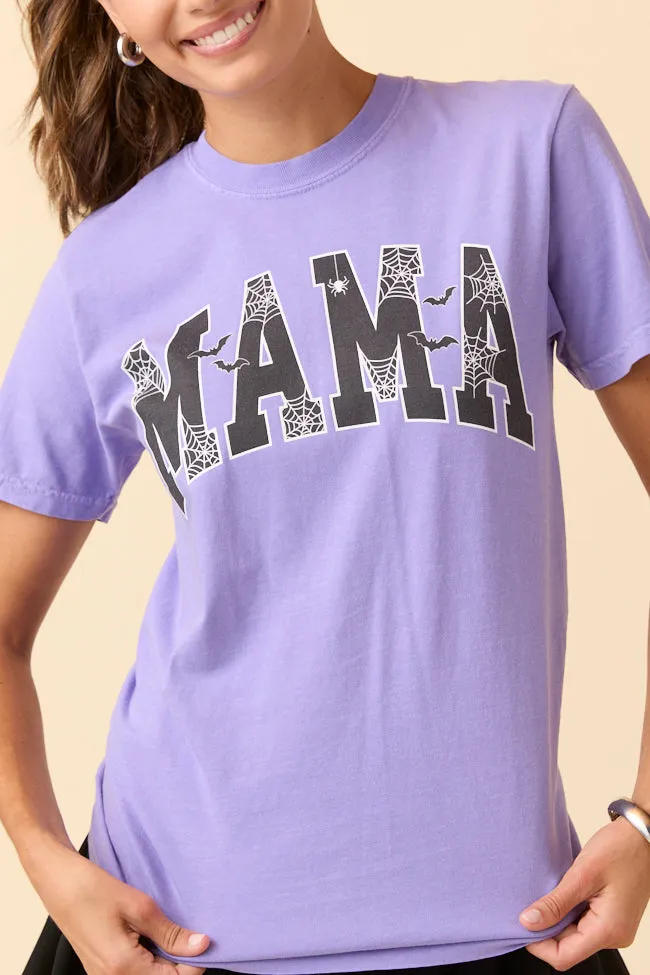 StretchReinforcedArmholes Trendy Layering Mama Block Halloween Printed Violet Graphic Tee SALE